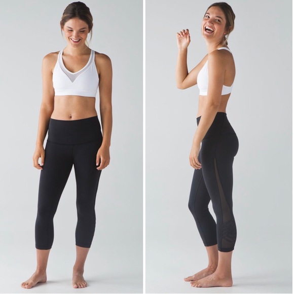 lululemon athletica Pants - Lululemon Minimalist Crop Black Mesh Legging RARE